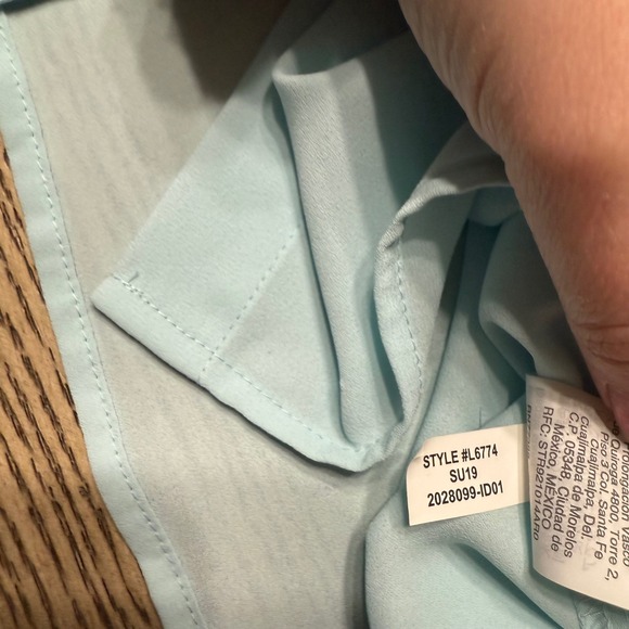 J. Crew Women's Size Large Light Blue Long Sleeve Button Down Shirt Blouse Sheer - Picture 9 of 10